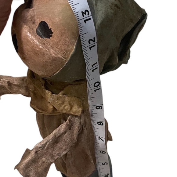 Set Of 2 Vintage Handmade Primitive Paper Mache Doll - Picture 10 of 13